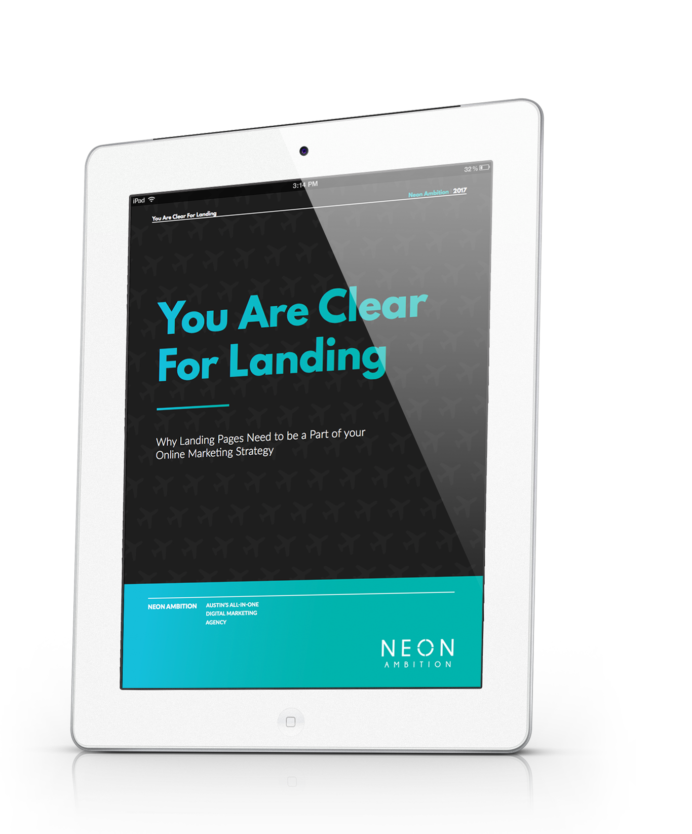 You are Clear For Landing- Landing page ebook from Neon Ambition: https://www.neonambition.com/you-are-clear-for-landing